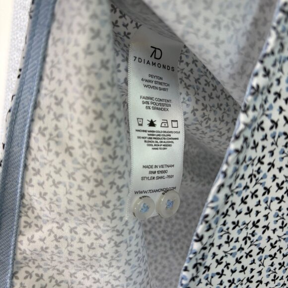 7 Diamonds Madrid 4-Way Stretch Performance Wrinkle Resistant Golf Shirt Size XL - Picture 10 of 11